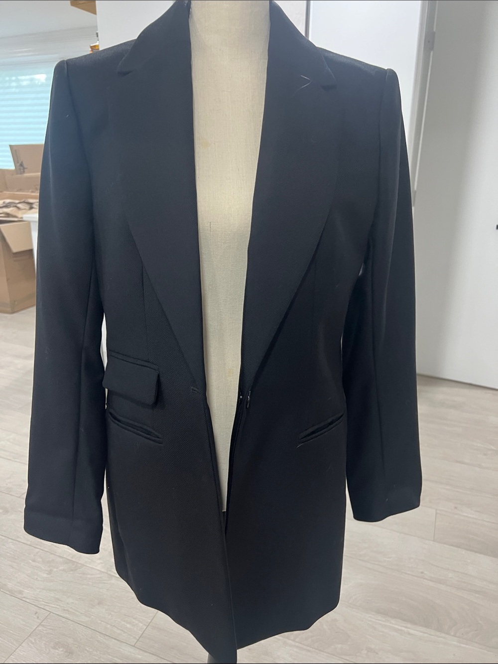 Banana Republic Black Tailored Longline Women's Blazer